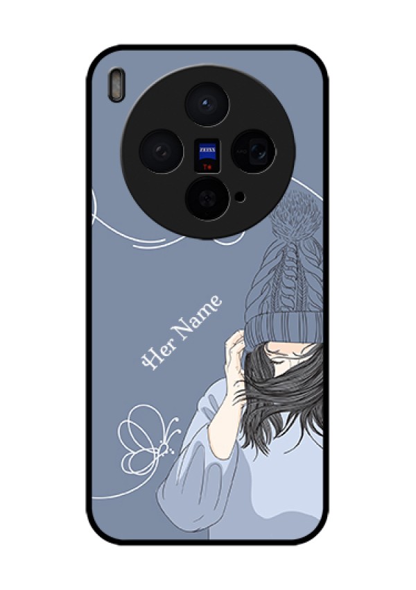 Vivo X300 5G Custom Glass Phone Case - Girl In Winter Outfit Design