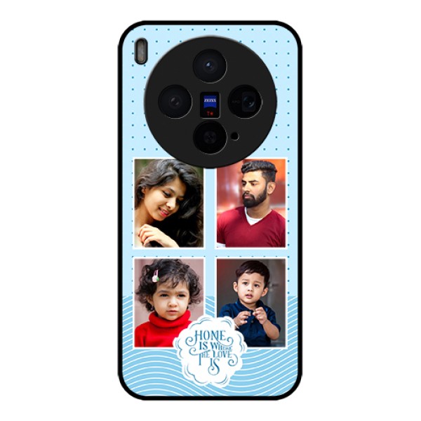 Vivo X300 5G Custom Glass Phone Case - Cute Love Quote With 4 Pic Upload Design Vivo X300 5G Custom Glass Phone Case - Cute Love Quote With 4 Pic Upload Design
