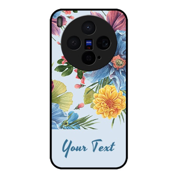 Vivo X300 5G Custom Glass Phone Case - Stunning Watercolored Flowers Painting Design Vivo X300 5G Custom Glass Phone Case - Stunning Watercolored Flowers Painting Design