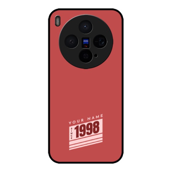 Vivo X300 5G Custom Glass Phone Case - Red Custom Year Of Birth Design Vivo X300 5G Custom Glass Phone Case - Red Custom Year Of Birth Design