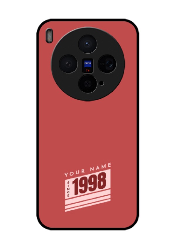 Vivo X300 5G Custom Glass Phone Case - Red Custom Year Of Birth Design