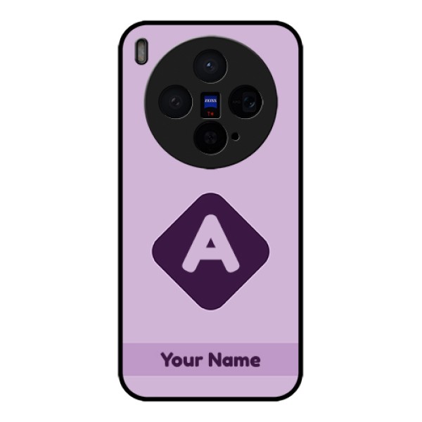 Vivo X300 5G Custom Glass Phone Case - Custom Letter In Curved Badge Design Vivo X300 5G Custom Glass Phone Case - Custom Letter In Curved Badge Design