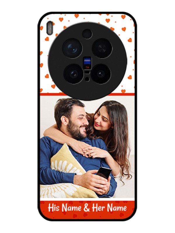 Custom Vivo X300 Pro 5G Custom Glass Phone Case - Orange Love Symbol Design