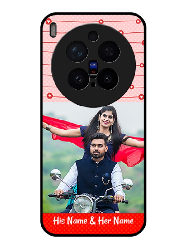 Custom Vivo X300 Pro 5G Custom Glass Phone Case - Red Pattern Case Design