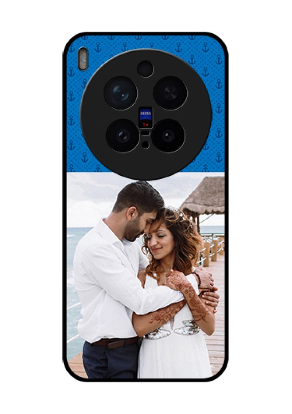 Vivo X300 Pro 5G Custom Glass Phone Case - Blue Anchors Design