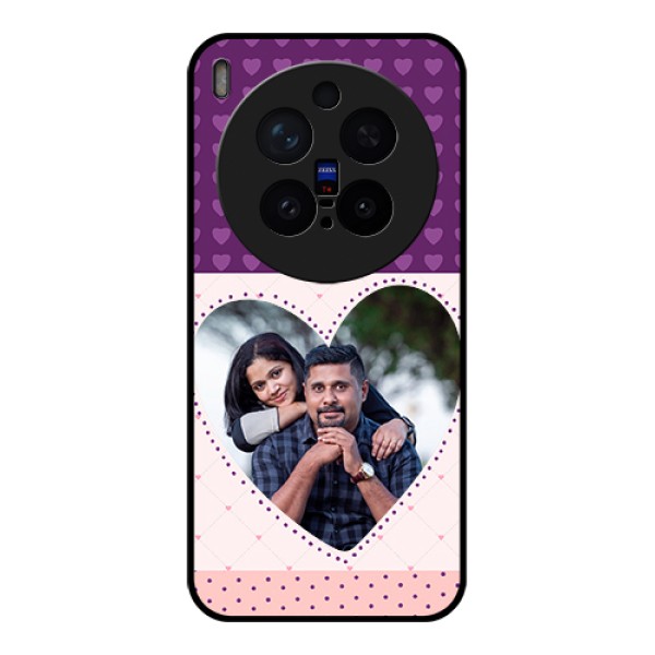 Vivo X300 Pro 5G Custom Glass Phone Case - Violet Love Dots Design