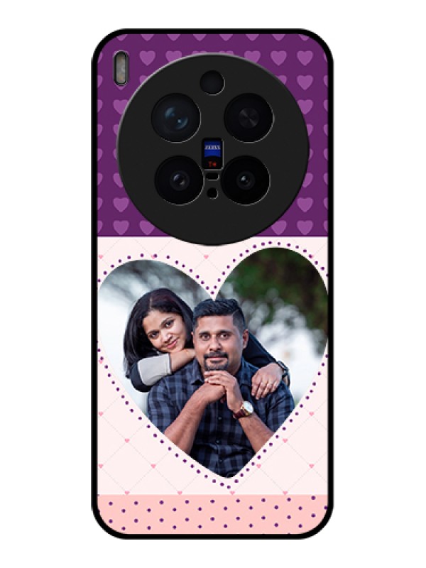 Custom Vivo X300 Pro 5G Custom Glass Phone Case - Violet Love Dots Design