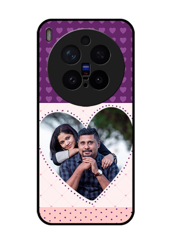 Vivo X300 Pro 5G Custom Glass Phone Case - Violet Love Dots Design