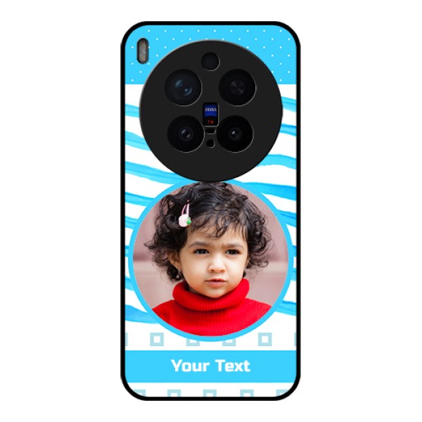 Vivo X300 Pro 5G Custom Glass Phone Case - Simple Blue Case Design