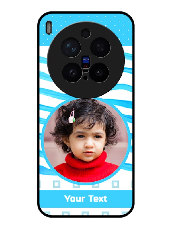 Custom Vivo X300 Pro 5G Custom Glass Phone Case - Simple Blue Case Design