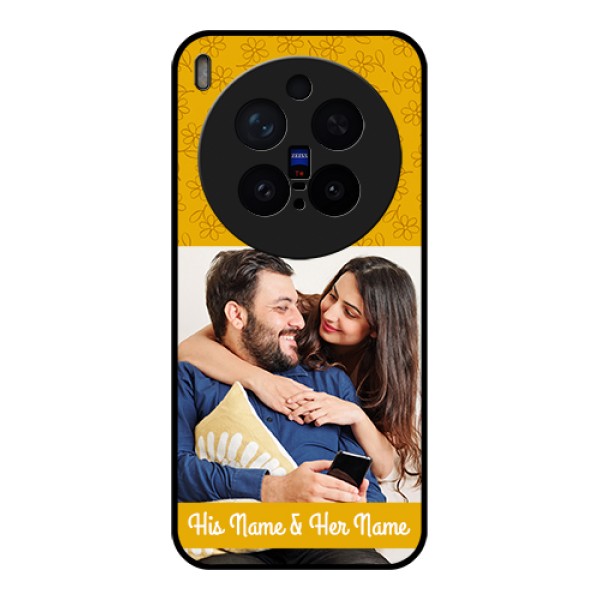 Vivo X300 Pro 5G Custom Glass Phone Case - Yellow Floral Design