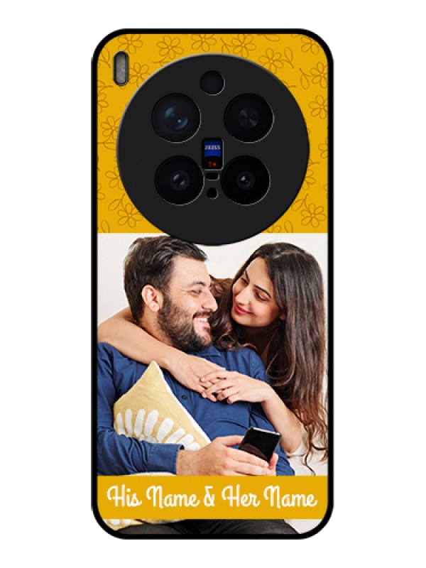 Custom Vivo X300 Pro 5G Custom Glass Phone Case - Yellow Floral Design