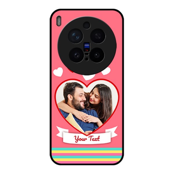 Vivo X300 Pro 5G Custom Glass Phone Case - Love Shapes Doodle Design