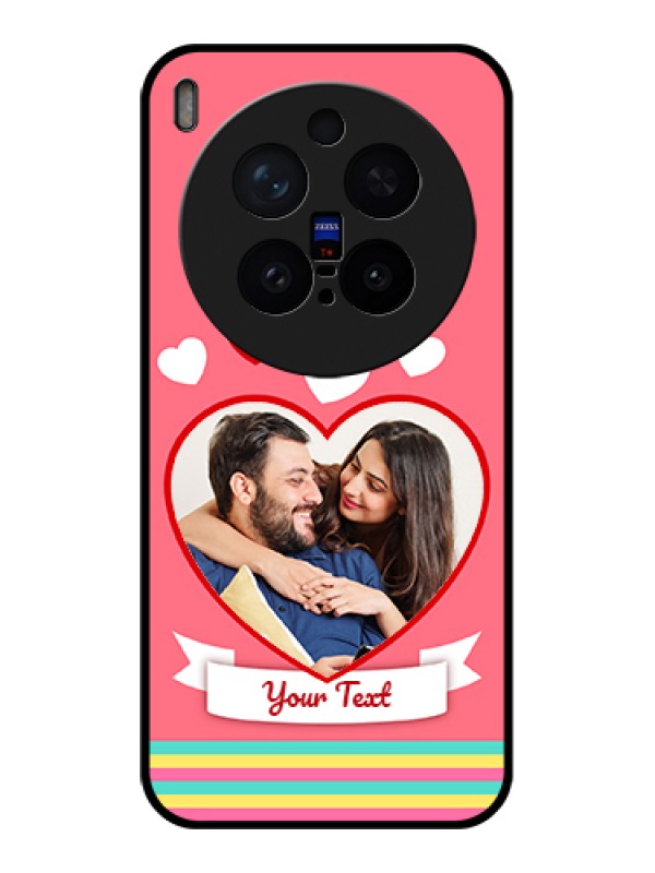 Custom Vivo X300 Pro 5G Custom Glass Phone Case - Love Shapes Doodle Design