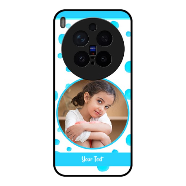 Vivo X300 Pro 5G Custom Glass Phone Case - Blue Bubbles Pattern Design