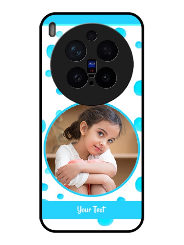 Custom Vivo X300 Pro 5G Custom Glass Phone Case - Blue Bubbles Pattern Design