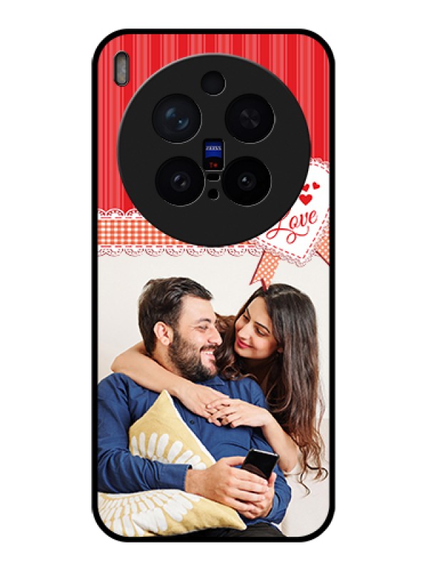 Custom Vivo X300 Pro 5G Custom Glass Phone Case - Red Love Pattern Design