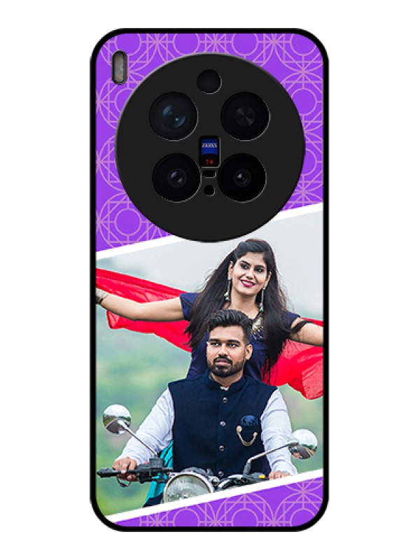 Custom Vivo X300 Pro 5G Custom Glass Phone Case - Violet Color Pattern Design