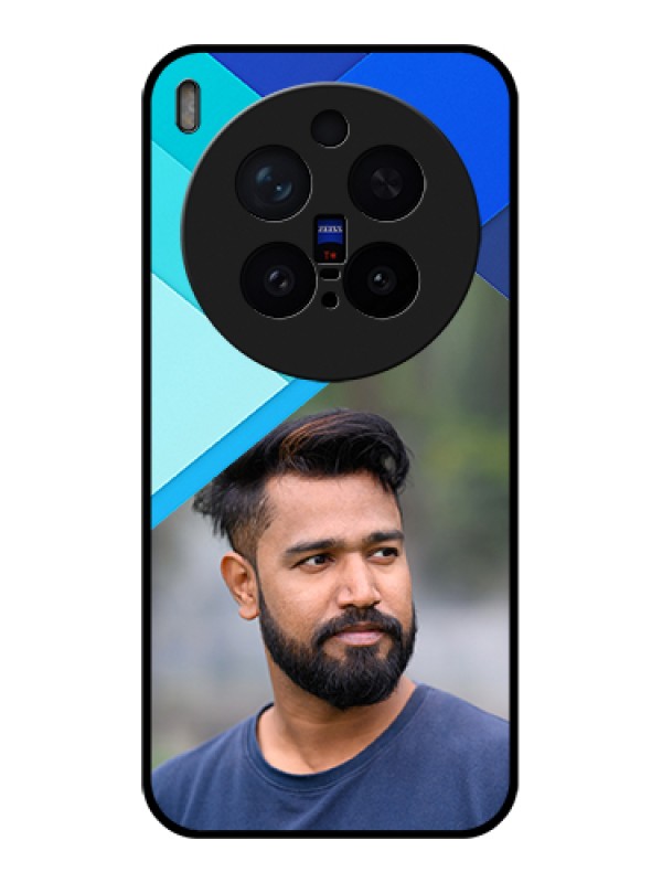 Custom Vivo X300 Pro 5G Custom Glass Phone Case - Blue Pattern Design