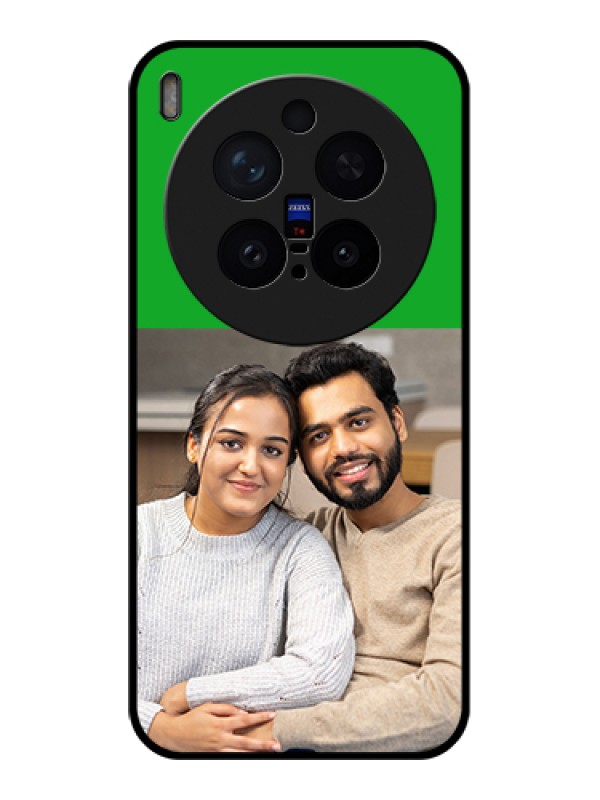 Custom Vivo X300 Pro 5G Custom Glass Phone Case - Green Pattern Design