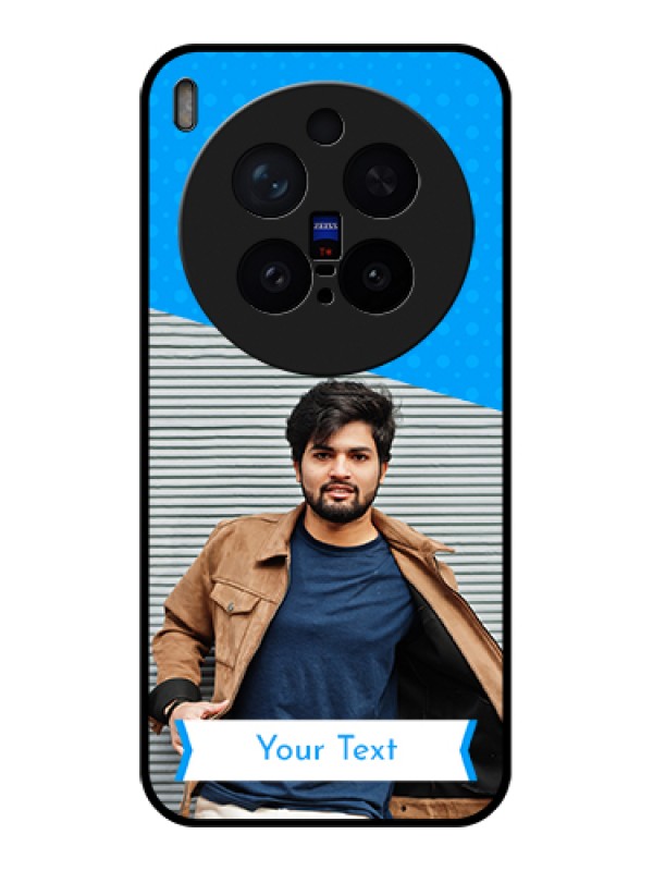 Custom Vivo X300 Pro 5G Custom Glass Phone Case - Simple Blue Color Design