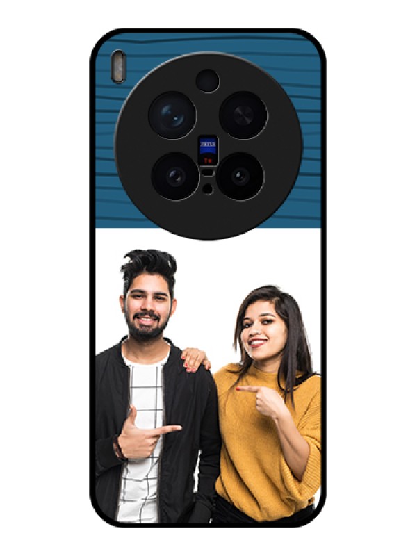 Custom Vivo X300 Pro 5G Custom Glass Phone Case - Blue Pattern Cover Design