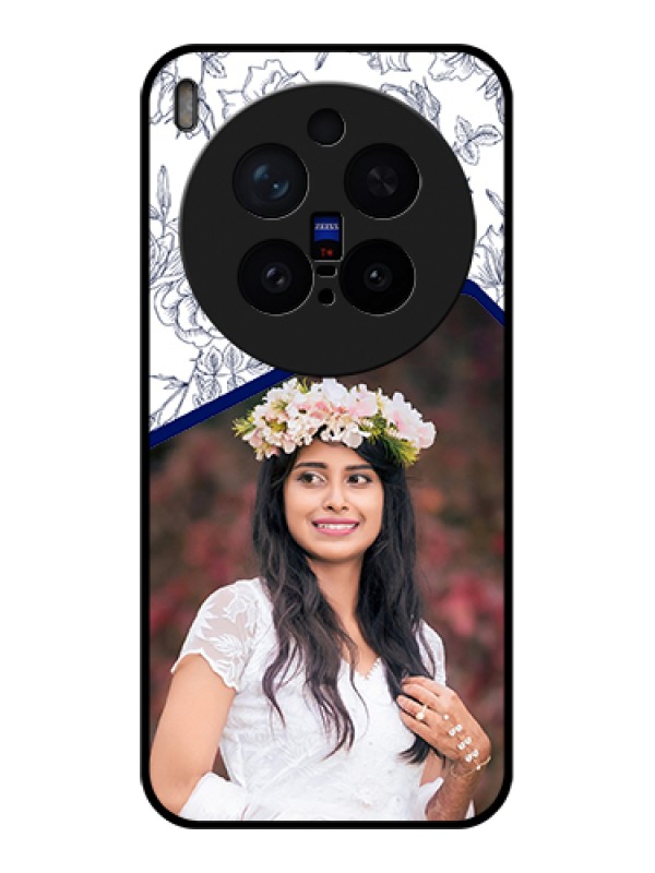 Custom Vivo X300 Pro 5G Custom Glass Phone Case - Classy Floral Design