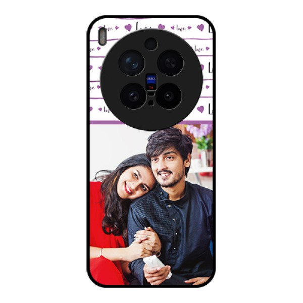 Vivo X300 Pro 5G Custom Glass Phone Case - Couples Heart Design