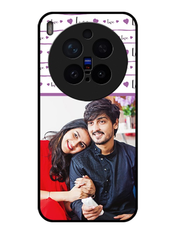 Custom Vivo X300 Pro 5G Custom Glass Phone Case - Couples Heart Design