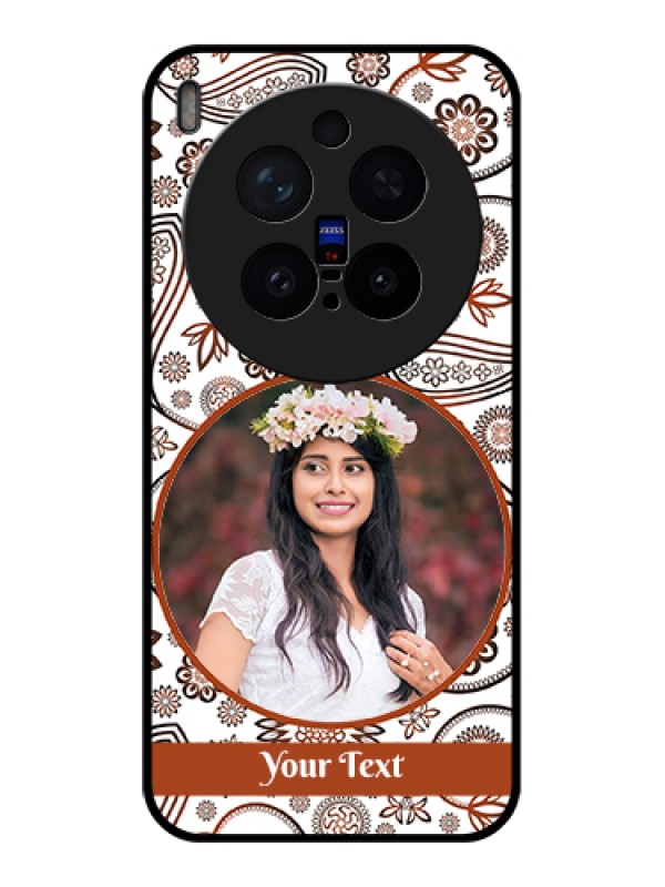 Custom Vivo X300 Pro 5G Custom Glass Phone Case - Abstract Flower Design