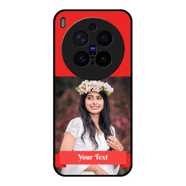 Vivo X300 Pro 5G Custom Glass Phone Case - Simple Red Color Design