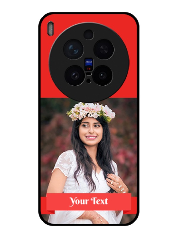 Custom Vivo X300 Pro 5G Custom Glass Phone Case - Simple Red Color Design