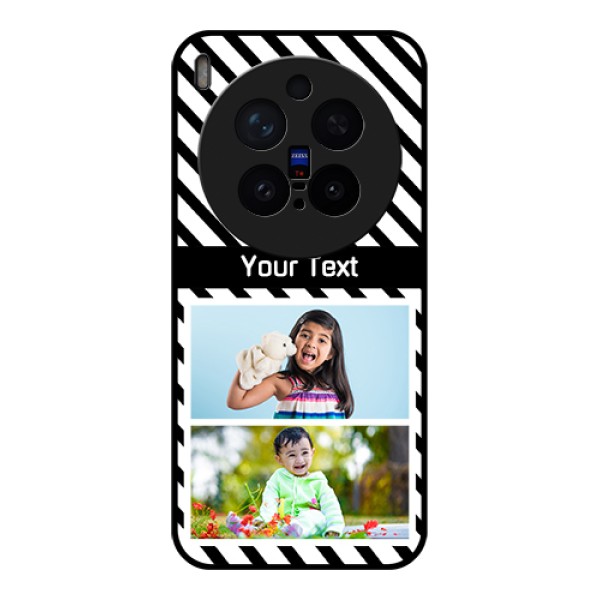 Vivo X300 Pro 5G Custom Glass Phone Case - Black And White Stripes Design Vivo X300 Pro 5G Custom Glass Phone Case - Black And White Stripes Design