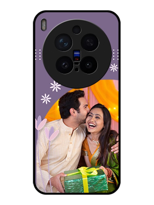 Custom Vivo X300 Pro 5G Custom Glass Phone Case - Lavender Flowers Design