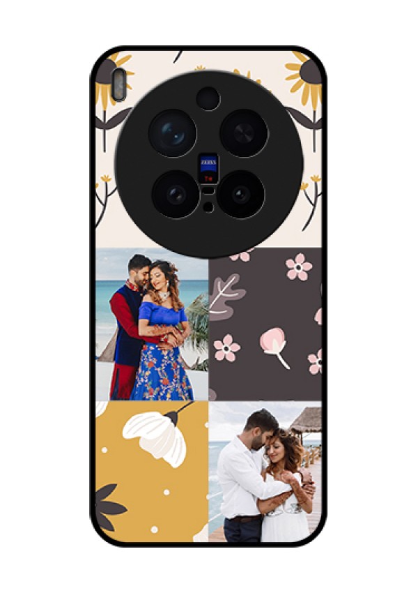 Vivo X300 Pro 5G Custom Glass Phone Case - 3 Images With Floral Design