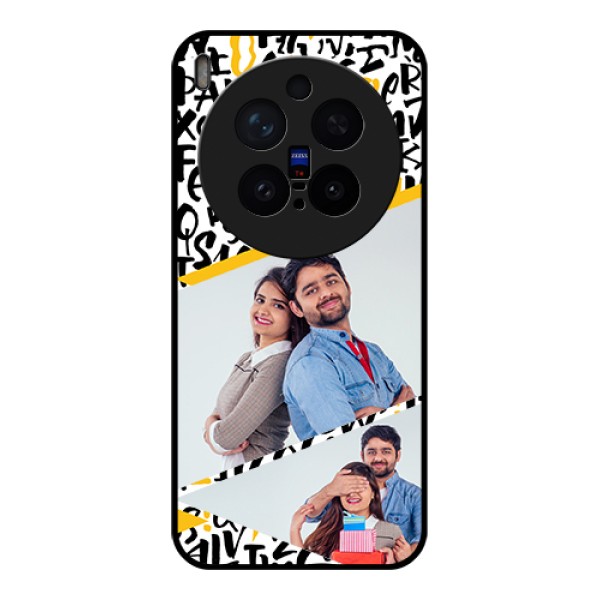 Vivo X300 Pro 5G Custom Glass Phone Case - Letters Pattern Design