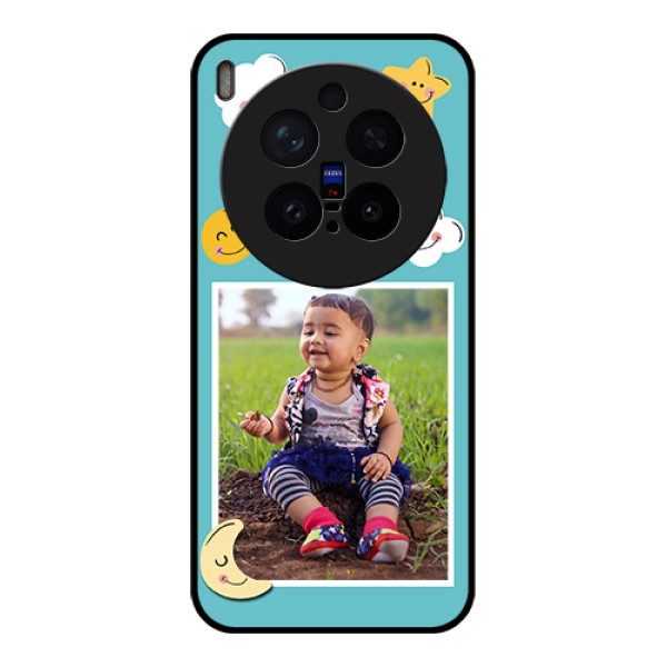 Vivo X300 Pro 5G Custom Glass Phone Case - Smiley Kids Stars Design