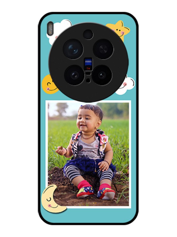 Custom Vivo X300 Pro 5G Custom Glass Phone Case - Smiley Kids Stars Design