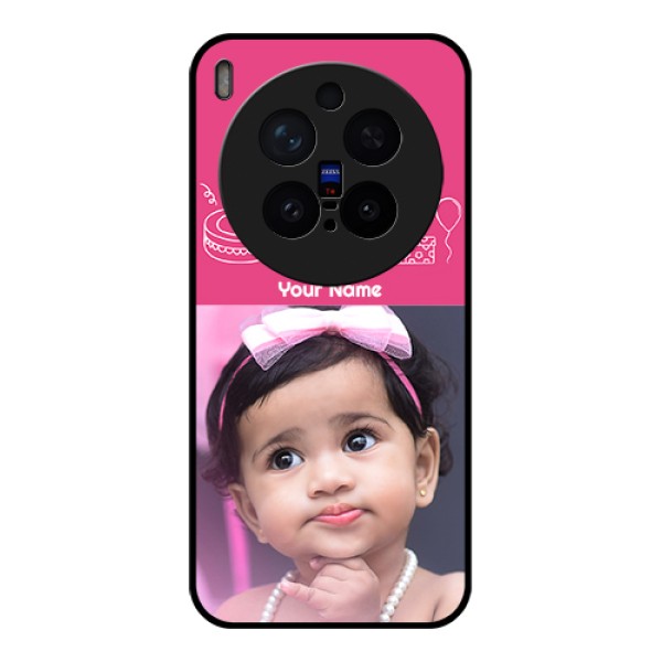 Vivo X300 Pro 5G Custom Glass Phone Case - With Birthday Line Art Design Vivo X300 Pro 5G Custom Glass Phone Case - With Birthday Line Art Design