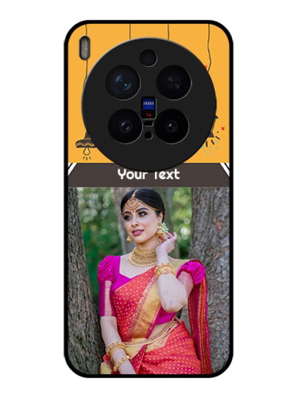 Custom Vivo X300 Pro 5G Custom Glass Phone Case - With Family Picture And Icons