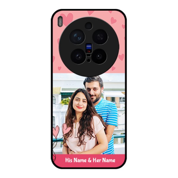 Vivo X300 Pro 5G Custom Glass Phone Case - Love Design Peach Color