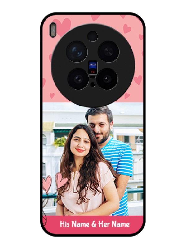 Custom Vivo X300 Pro 5G Custom Glass Phone Case - Love Design Peach Color