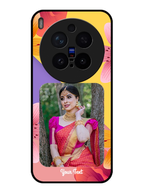 Custom Vivo X300 Pro 5G Custom Glass Phone Case - 3 Image With Vintage Floral Design