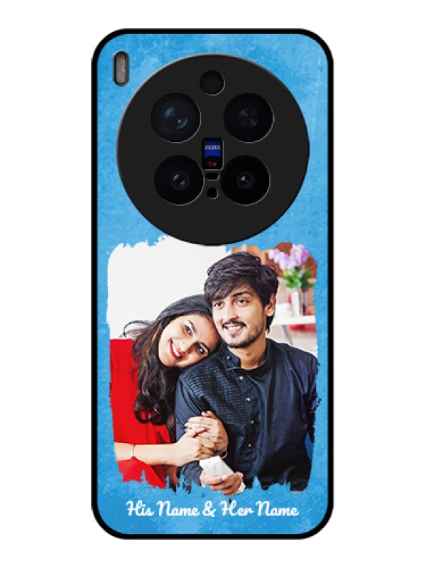 Custom Vivo X300 Pro 5G Custom Glass Phone Case - Blue Color Vintage Design