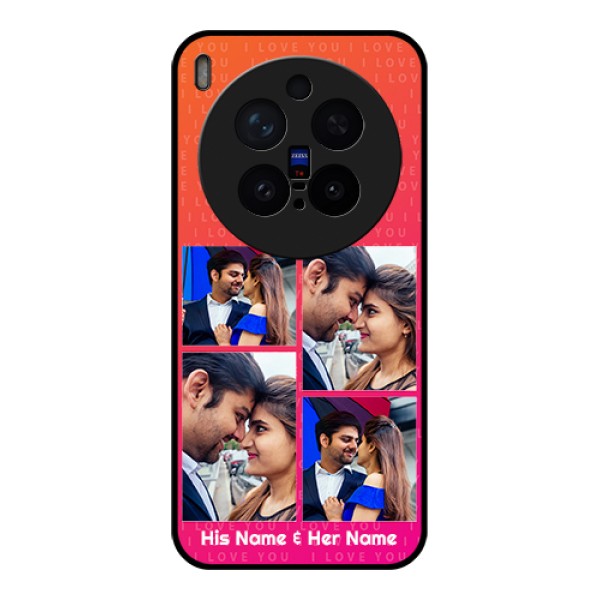 Vivo X300 Pro 5G Custom Glass Phone Case - I Love You Pink Design