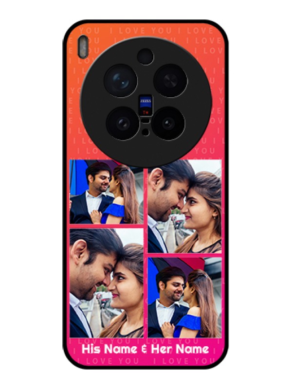 Custom Vivo X300 Pro 5G Custom Glass Phone Case - I Love You Pink Design