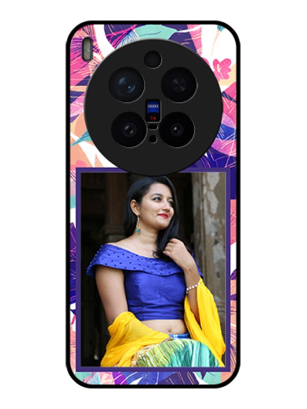 Custom Vivo X300 Pro 5G Custom Glass Phone Case - Abstract Floral Design