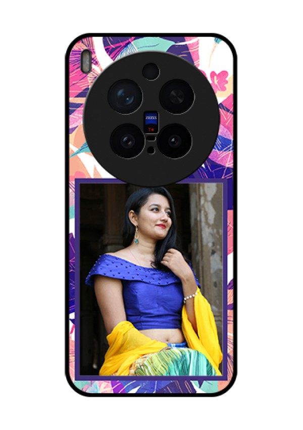 Vivo X300 Pro 5G Custom Glass Phone Case - Abstract Floral Design