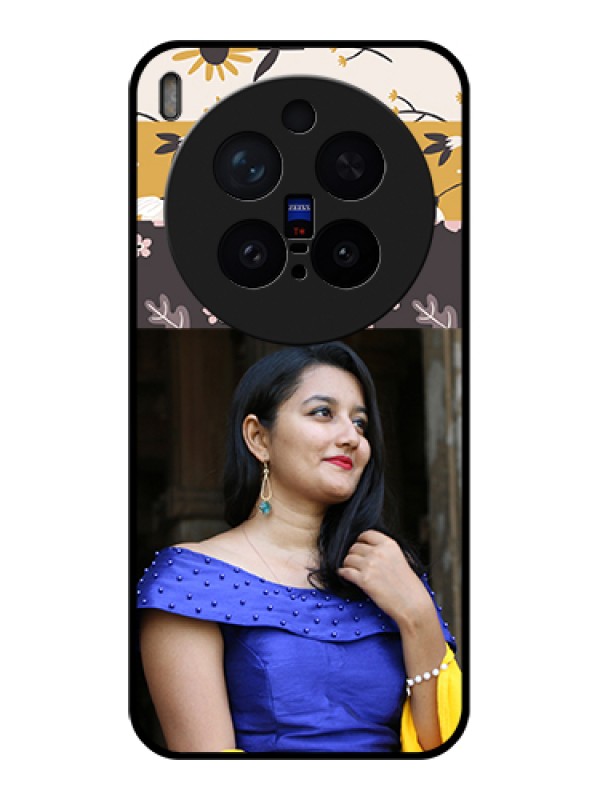 Custom Vivo X300 Pro 5G Custom Glass Phone Case - Stylish Floral Design