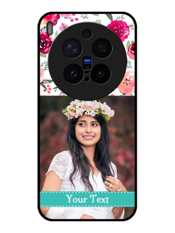 Custom Vivo X300 Pro 5G Custom Glass Phone Case - Water Colors Floral Design